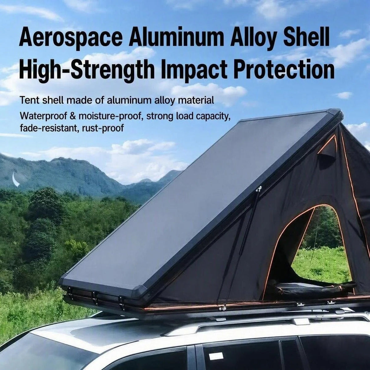 Triangle Aluminum Hard Shell Rooftop Tent for SUVs & Trucks