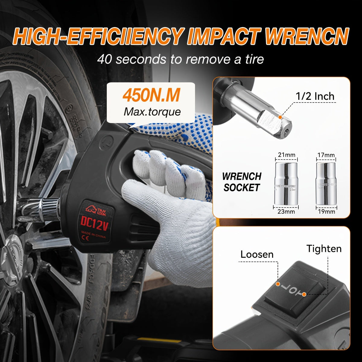 5-Ton Electric Car Jack with Air Pump & LED Light