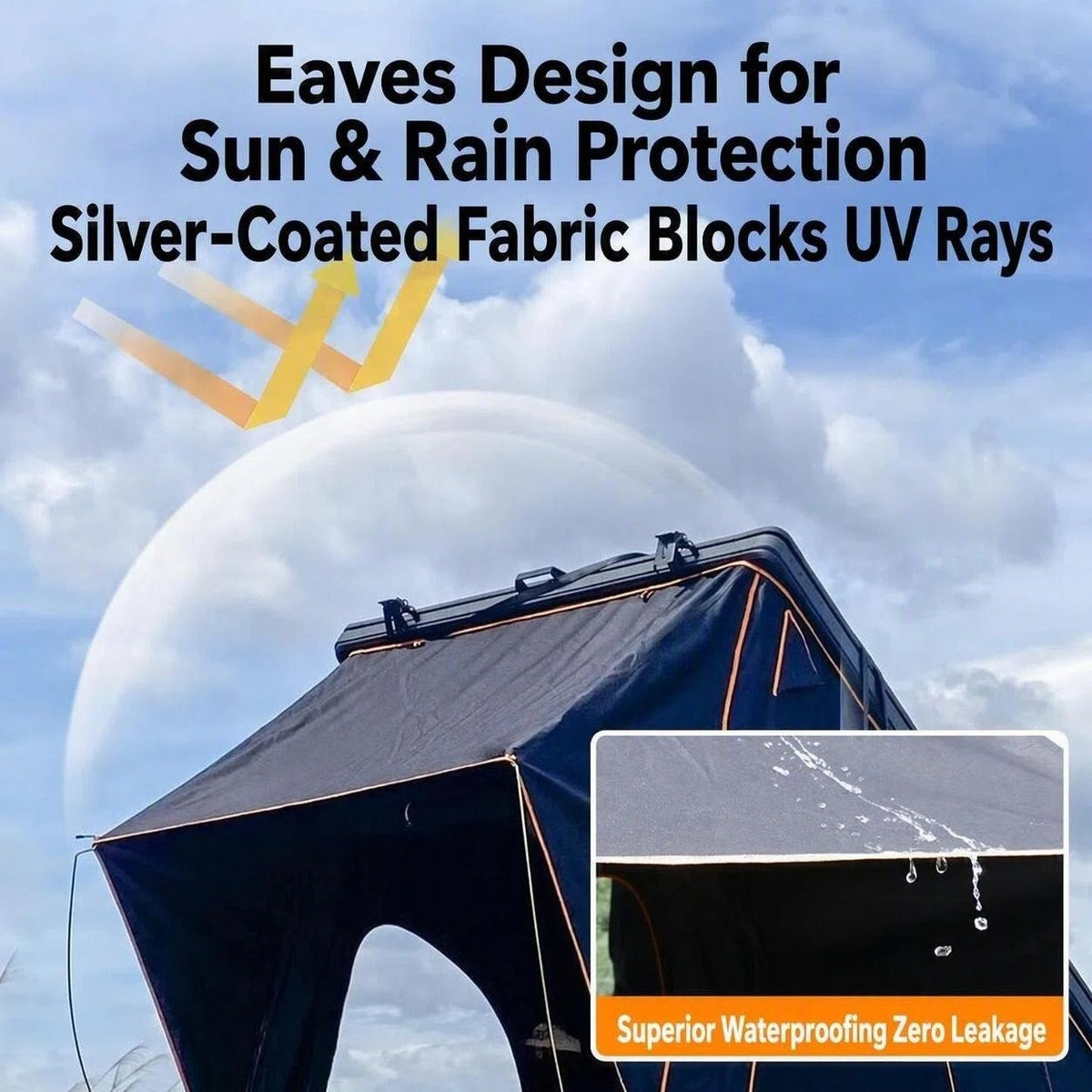 Triangle Aluminum Hard Shell Rooftop Tent for SUVs & Trucks